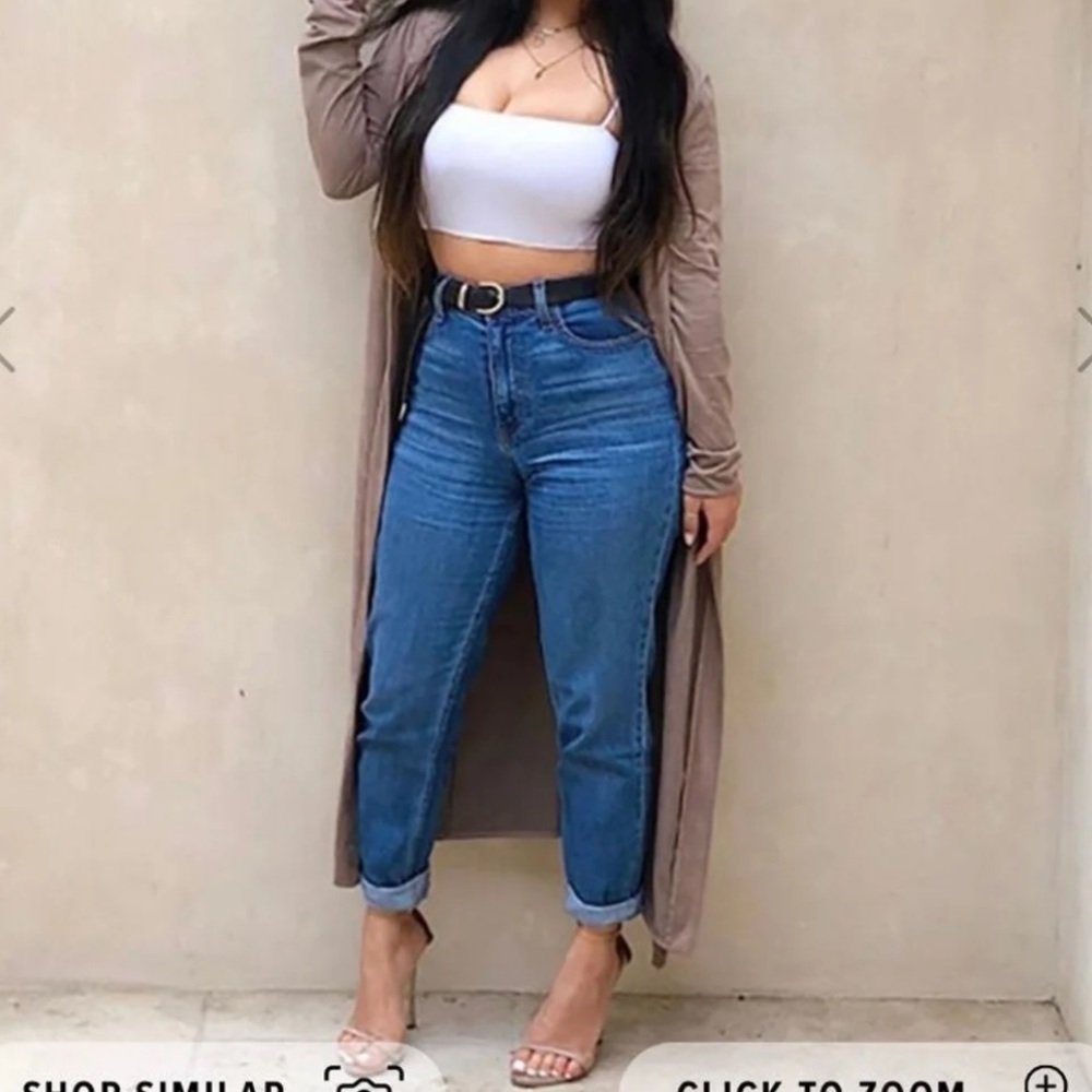 Dark Denim Mom jeans fashion nova